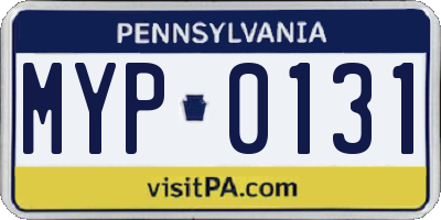 PA license plate MYP0131