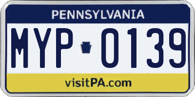 PA license plate MYP0139