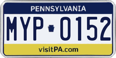PA license plate MYP0152