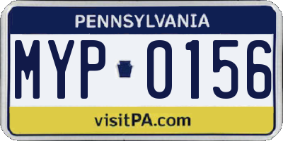 PA license plate MYP0156