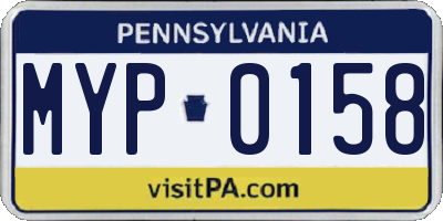 PA license plate MYP0158