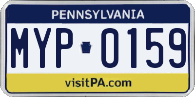 PA license plate MYP0159