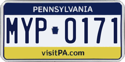 PA license plate MYP0171