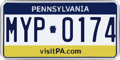 PA license plate MYP0174