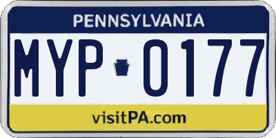 PA license plate MYP0177
