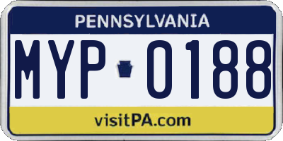 PA license plate MYP0188