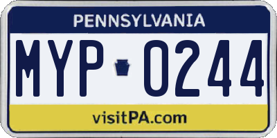PA license plate MYP0244