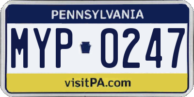 PA license plate MYP0247