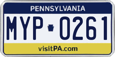 PA license plate MYP0261