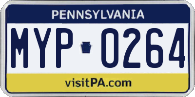 PA license plate MYP0264