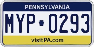 PA license plate MYP0293