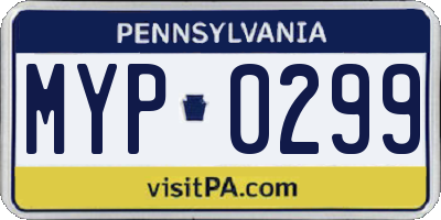 PA license plate MYP0299