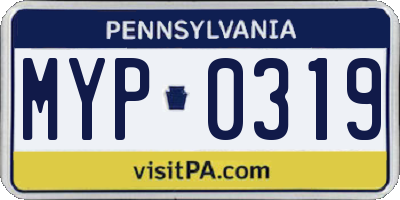 PA license plate MYP0319