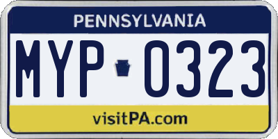 PA license plate MYP0323