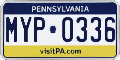 PA license plate MYP0336
