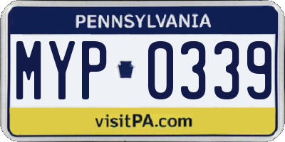 PA license plate MYP0339