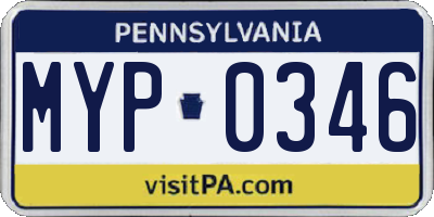 PA license plate MYP0346