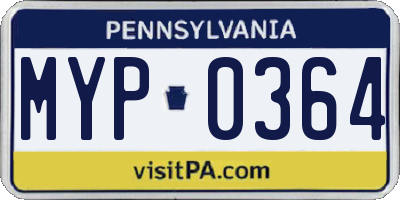 PA license plate MYP0364