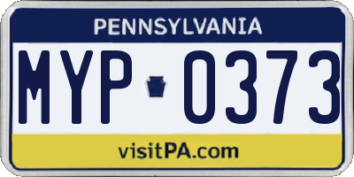 PA license plate MYP0373