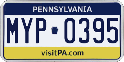 PA license plate MYP0395