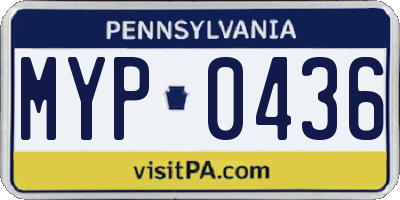 PA license plate MYP0436