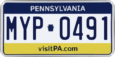 PA license plate MYP0491