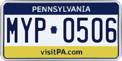 PA license plate MYP0506