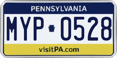 PA license plate MYP0528
