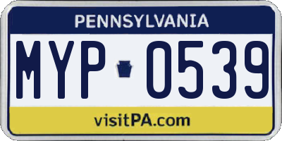 PA license plate MYP0539
