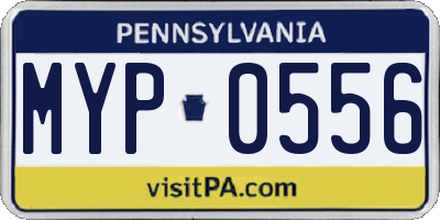 PA license plate MYP0556