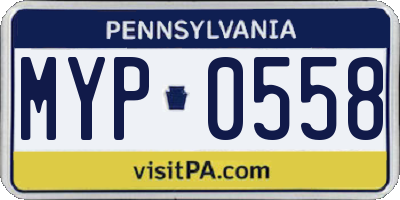 PA license plate MYP0558
