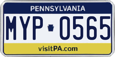 PA license plate MYP0565