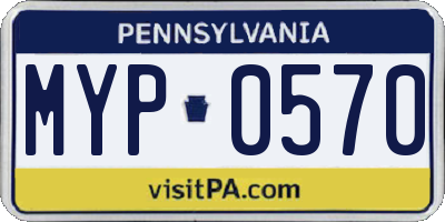 PA license plate MYP0570