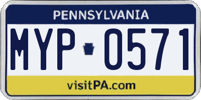 PA license plate MYP0571