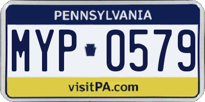 PA license plate MYP0579