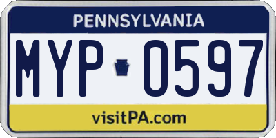 PA license plate MYP0597