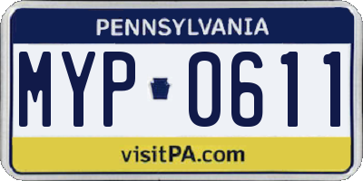 PA license plate MYP0611