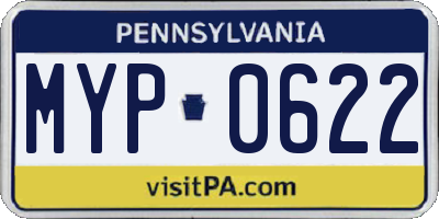 PA license plate MYP0622