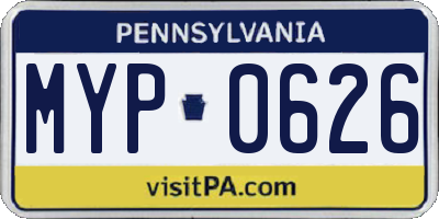 PA license plate MYP0626