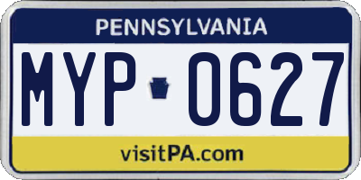 PA license plate MYP0627