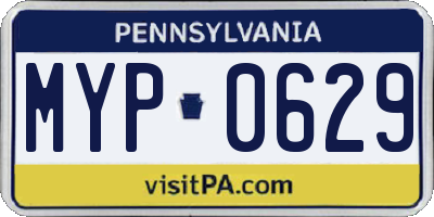 PA license plate MYP0629