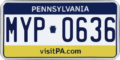 PA license plate MYP0636