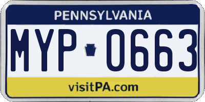 PA license plate MYP0663