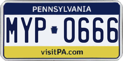 PA license plate MYP0666