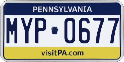PA license plate MYP0677