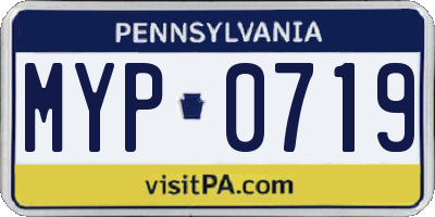 PA license plate MYP0719