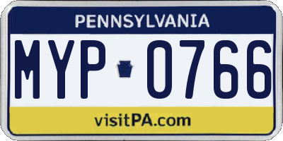PA license plate MYP0766