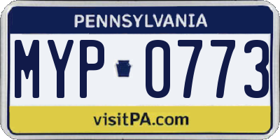 PA license plate MYP0773