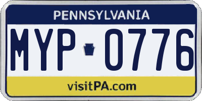 PA license plate MYP0776