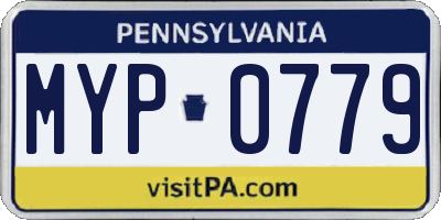 PA license plate MYP0779